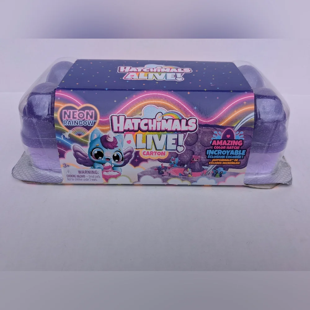 Hatchimals Alive, Neon Rainbow Egg Carton Toy